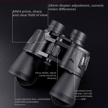 Binoklid Öönägemine Suure võimsusega kõrglahutusega 10X50 Välireiside teleskoop Kaasaskantav kõrglahutusega 100X linnuvaatlusteleskoop