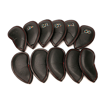 Σετ σίδερων γκολφ Fuli 11 τεμαχίων/σετ Αδιάβροχο καπέλο μπαστούνι με μοτίβο λίτσι και δερμάτινο προστατευτικό κάλυμμα κεφαλής μπαστούνιου