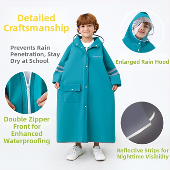 Laste vihmamantel põhikooliõpilastele algkooliõpilastele, meessoost keskkooliõpilastele vanuses 6-18 aastat, täiskeha vihmasadu ennetav spetsiaalne talutav koolikott