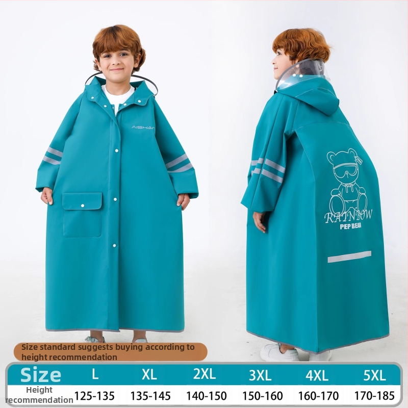 Laste vihmamantel põhikooliõpilastele algkooliõpilastele, meessoost keskkooliõpilastele vanuses 6-18 aastat, täiskeha vihmasadu ennetav spetsiaalne talutav koolikott