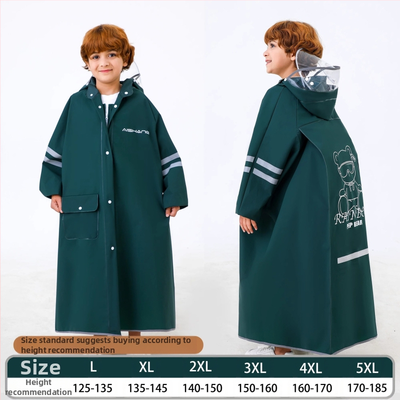 Laste vihmamantel põhikooliõpilastele algkooliõpilastele, meessoost keskkooliõpilastele vanuses 6-18 aastat, täiskeha vihmasadu ennetav spetsiaalne talutav koolikott