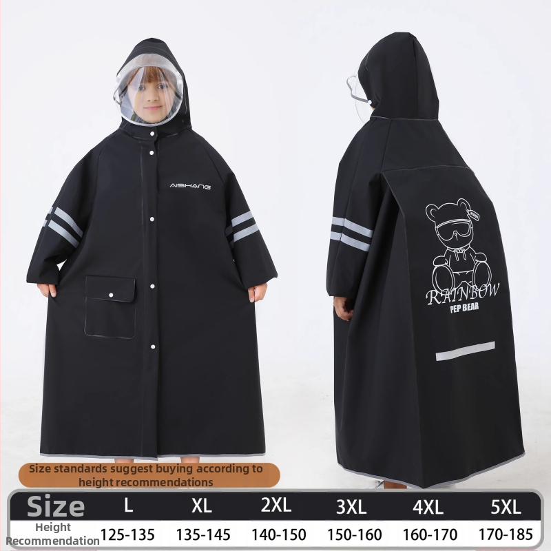 Laste vihmamantel põhikooliõpilastele algkooliõpilastele, meessoost keskkooliõpilastele vanuses 6-18 aastat, täiskeha vihmasadu ennetav spetsiaalne talutav koolikott