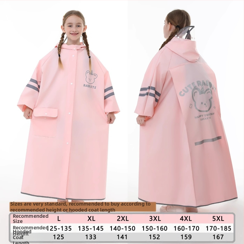 Laste vihmamantel põhikooliõpilastele algkooliõpilastele, meessoost keskkooliõpilastele vanuses 6-18 aastat, täiskeha vihmasadu ennetav spetsiaalne talutav koolikott