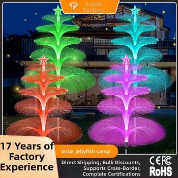 Napelemes Jellylight kültéri vízálló színes száloptikai lámpa karácsonyi udvari kert dekoratív hangulatú tájlámpa