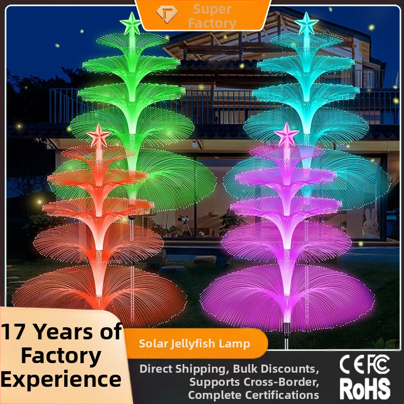 Napelemes Jellylight kültéri vízálló színes száloptikai lámpa karácsonyi udvari kert dekoratív hangulatú tájlámpa