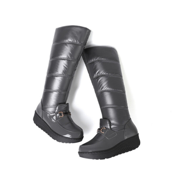 Νέες γυναικείες μπότες χιονιού με χοντρή σόλα του 2024, ζεστές και άνετες, χειμερινές γυναικείες μπότες χιονιού με μαλακή σόλα και επένδυση από φλις