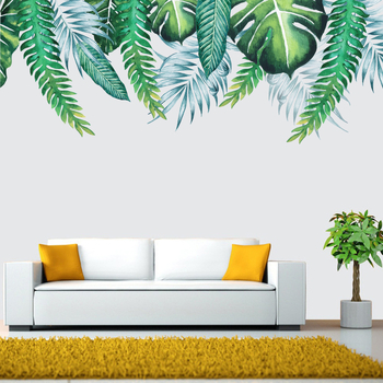 2021 Διασυνοριακά Νέα Αυτοκόλλητα Τοίχου Τροπικά Πράσινα Φύλλα Διακοσμήσεις Σαλόνι Υπνοδωμάτιο Παιδικό Δωμάτιο Αυτοκόλλητα Τοίχου MLR-20
