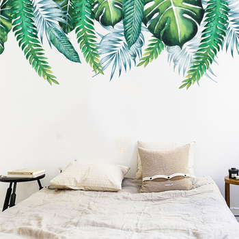 2021 Διασυνοριακά Νέα Αυτοκόλλητα Τοίχου Τροπικά Πράσινα Φύλλα Διακοσμήσεις Σαλόνι Υπνοδωμάτιο Παιδικό Δωμάτιο Αυτοκόλλητα Τοίχου MLR-20