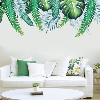 2021 Διασυνοριακά Νέα Αυτοκόλλητα Τοίχου Τροπικά Πράσινα Φύλλα Διακοσμήσεις Σαλόνι Υπνοδωμάτιο Παιδικό Δωμάτιο Αυτοκόλλητα Τοίχου MLR-20
