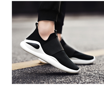 Αθλητικά παπούτσια Live Sports, ανδρικά, μοντέρνα, κορεάτικα παπούτσια για τρέξιμο χωρίς κορδόνια, με υφαντά, αναπνεύσιμα, αποσμητικά και slip-on μοκασίνια.