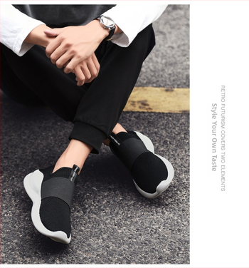 Αθλητικά παπούτσια Live Sports, ανδρικά, μοντέρνα, κορεάτικα παπούτσια για τρέξιμο χωρίς κορδόνια, με υφαντά, αναπνεύσιμα, αποσμητικά και slip-on μοκασίνια.