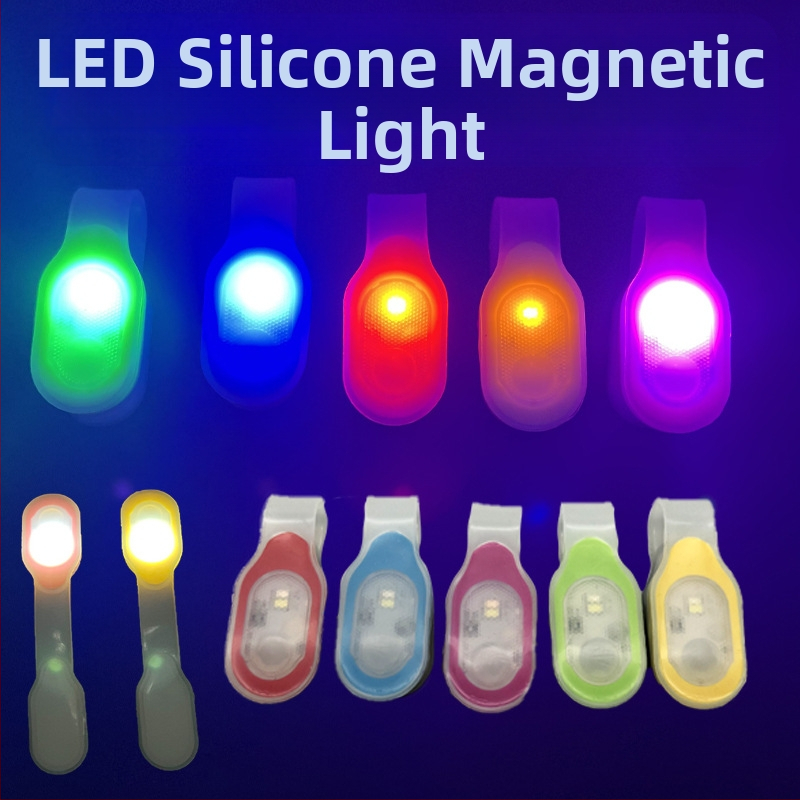 Szilikon vállpántos gallérruha-csipesz LED-es figyelmeztető lámpa kültéri hegymászás utazó hátizsák lámpa éjszakai futás lovaglás mágneses csipesz Light Factory