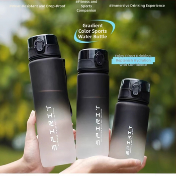 Sportinis vandens puodelis 1 l didelės talpos plastikinis puodelis Nešiojamas kosminis puodelis su svarstyklėmis Lauko fitneso tiesioginio gėrimo puodelis sportinis modelis