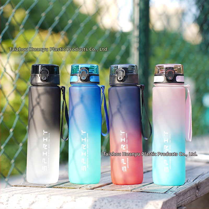 Sportinis vandens puodelis 1 l didelės talpos plastikinis puodelis Nešiojamas kosminis puodelis su svarstyklėmis Lauko fitneso tiesioginio gėrimo puodelis sportinis modelis