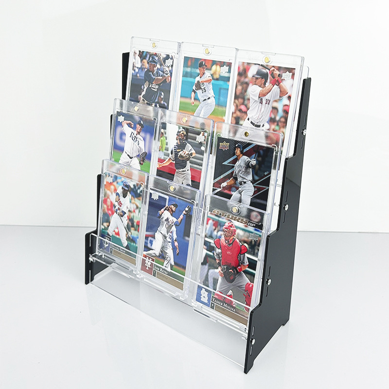 Suport de afișare a cărților Star, suport acrilic transfrontalier pentru cărți de baseball, suport de depozitare pentru cărți de colecție cu trei straturi, en-gros