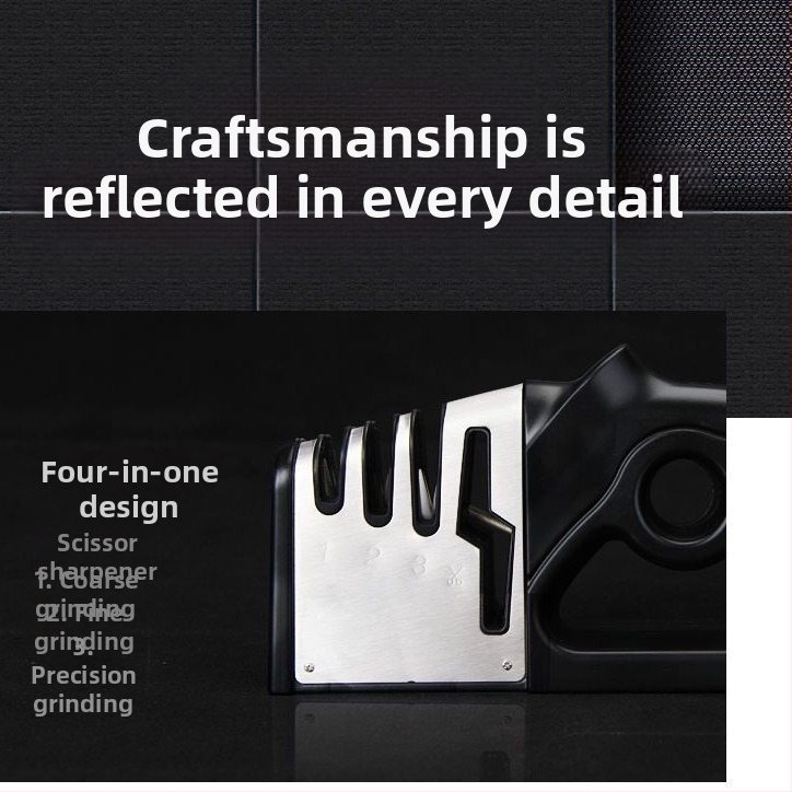 Трансгранични горещо продавани производители на четири в едно бързо заточване, заточване на кухненски ножове, шлифовъчни ножици, кухненски инструменти, шлифовъчен камък, острилка