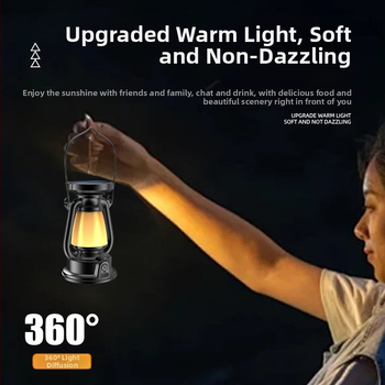 Uus 2024. aasta petrooleumilamp laetav telkimislamp dekoratiivne atmosfäärilamp välistingimustes kasutatav retro päikeseenergial töötav kaasaskantav telkimislamp