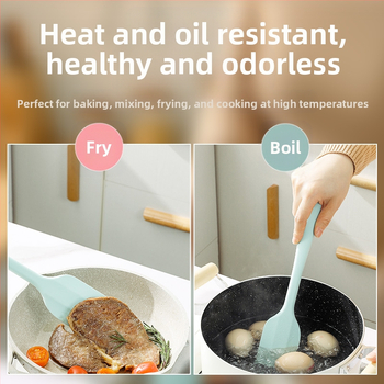 Gamykloje sandėlyje esantis silikoninis grandiklis, silikoninis, aukštai temperatūrai atsparus torto kremo mentelės grandiklis, integruotas buitinis kepimo įrankis