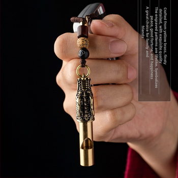 Vintage σφυρίχτρα μπρελόκ κρεμαστό κλειδί αυτοκινήτου κινέζικου στυλ δημιουργική σφυρίχτρα φορητή επιβίωση μικρό χάλκινο χονδρικής