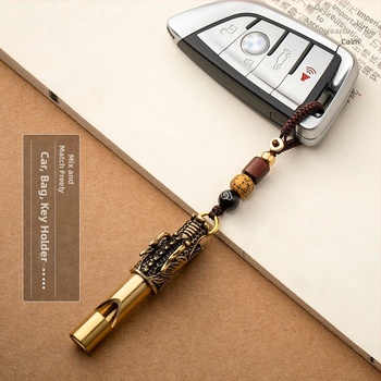 Vintage σφυρίχτρα μπρελόκ κρεμαστό κλειδί αυτοκινήτου κινέζικου στυλ δημιουργική σφυρίχτρα φορητή επιβίωση μικρό χάλκινο χονδρικής