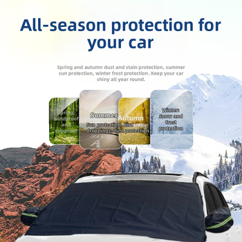 Κάλυμμα χιονιού αυτοκινήτου, αντιπαγετικό, αδιάβροχο στα πεσμένα φύλλα, αντιψυκτικό κάλυμμα μπροστινού υφάσματος Oxford με πάχος οροφής για τον χειμώνα