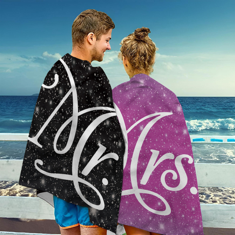 Dviejų dalių porinis paplūdimio rankšluostis, pajūrio apsiaustas, didelis vonios rankšluostis, margintas mikropluošto rankšluostis