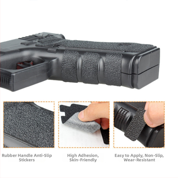 Autocolante antiderapante din cauciuc mate transfrontaliere, vânzare fierbinte, Glock Grip, autocolante antiderapante, bandă adezivă pentru prindere, Glock