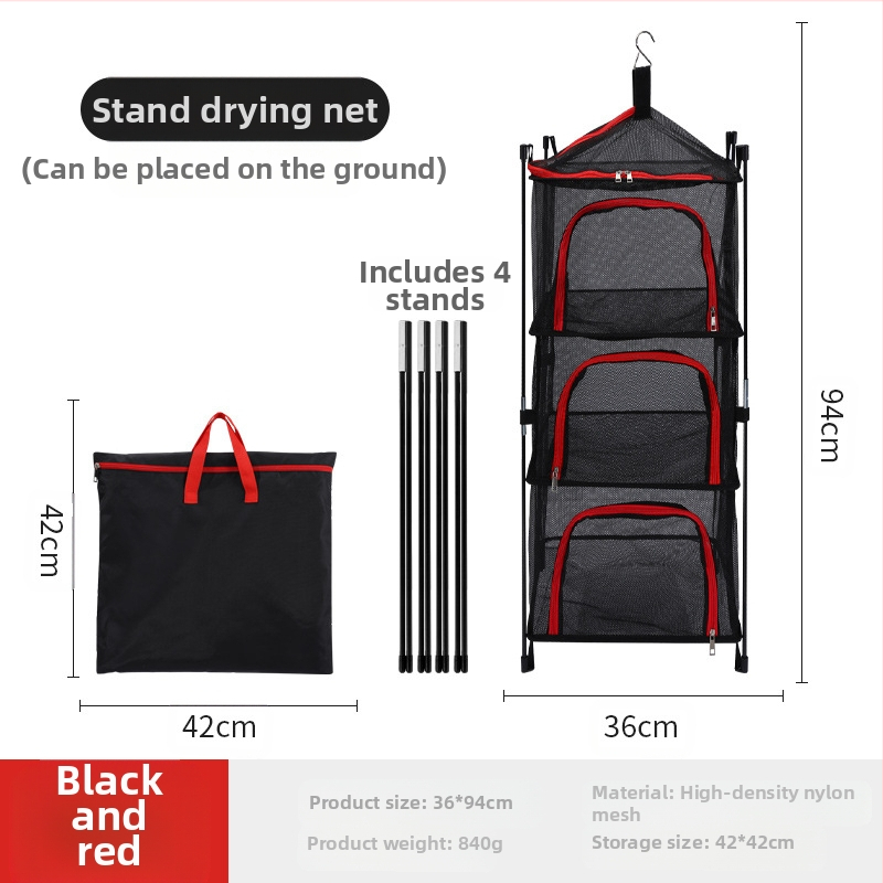 Lauko kempingo stalo reikmenų laikymo ventiliacijos tinklas dubeniui ir baseinui, 4 sluoksnių laikymo tinklas, daugiafunkcis džiovinimo tinklas drabužių krepšiui