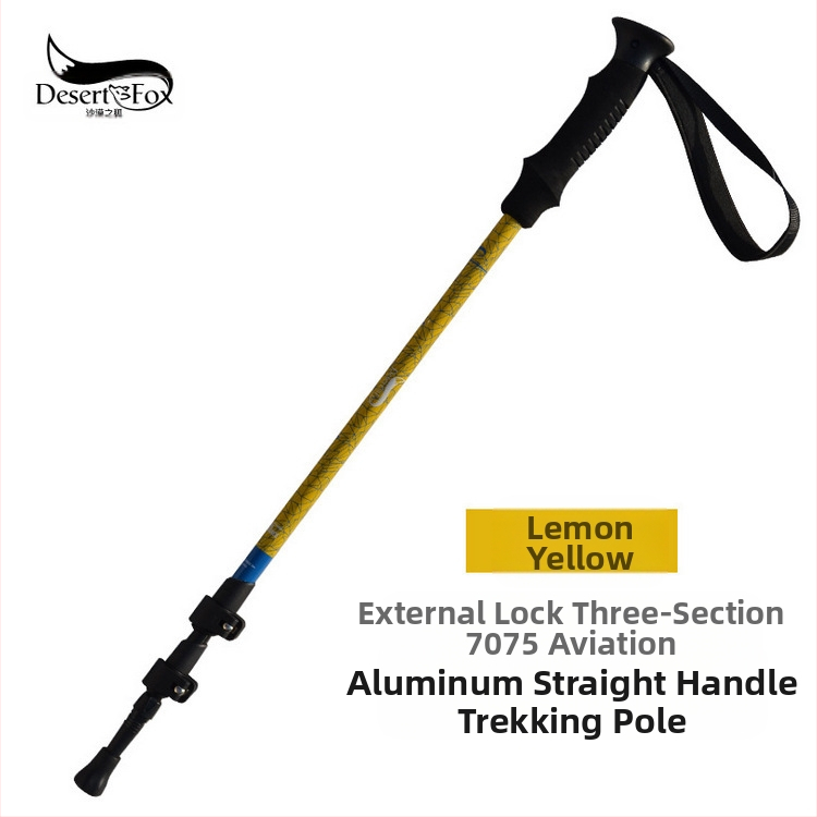 Алуминиева сплав трекинг щека професионална външна брава ултра лека 7075 сгъваема прибираща се бастун за катерене на открито с патерица