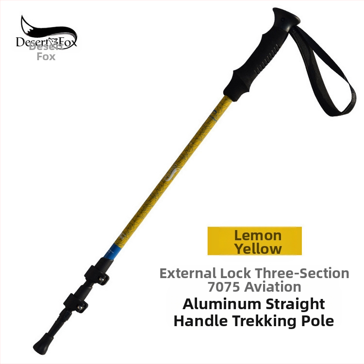 Trekingová palica z hliníkovej zliatiny, profesionálna, vonkajší zámok, ultraľahká 7075 skladacia, zaťahovacia, vonkajšia, barlová, lezecká palica