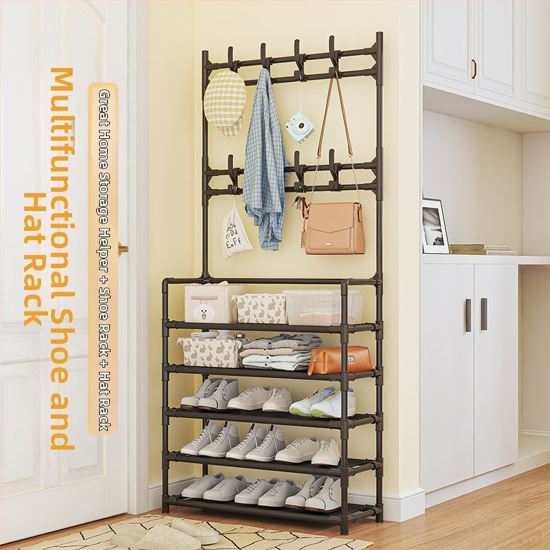 Xiyin TEMU Закачалка за обувки и шапки, вградена закачалка, проста закачалка за съхранение, многослойна закачалка за палта