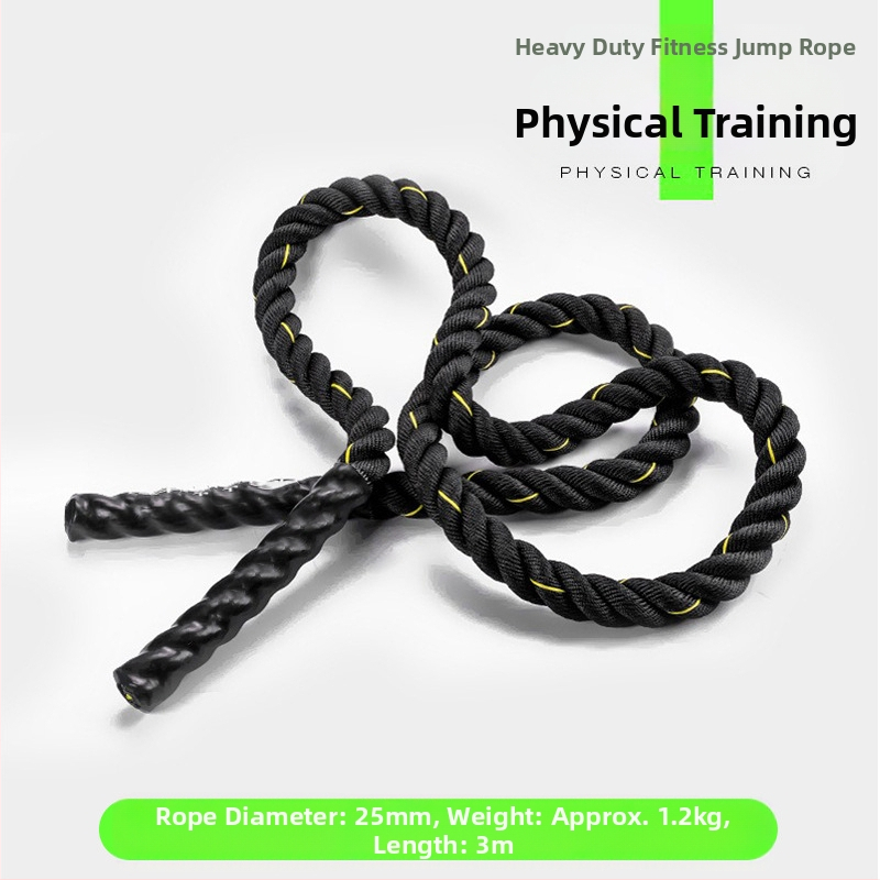 Трансгранично оборудване за тренировки на коремни мускули, изпотяване, дебело въже за прескачане, фитнес за възрастни, намаляване на мазнините, тежко въже за прескачане, полиестерно тренировъчно въже