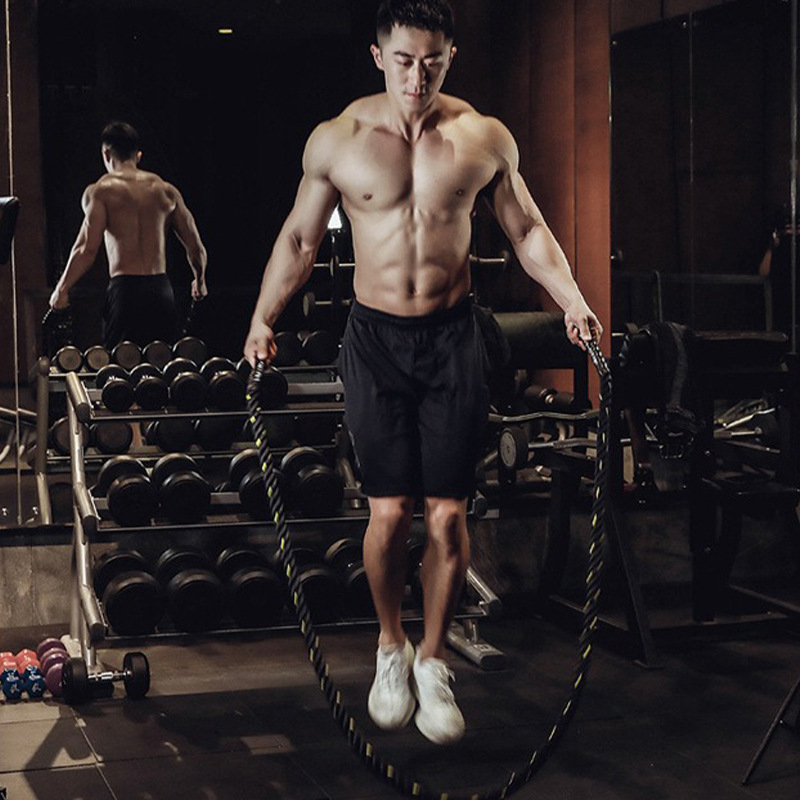 Tarpvalstybinė šerdies treniruočių įranga, skirta prakaitui mažinti, stora virvė, šokinėjanti suaugusiems, riebalų mažinimui, sunki virvė, šokinėjanti poliesterio treniruočių virvė