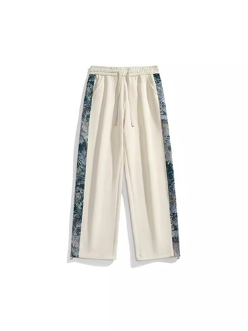 Amerikai stílusú, főutcai, divatos márkás nadrág, férfi tavaszi és őszi, szövetből készült, laza, lezser, egyenes, széles szárú, sportnadrág