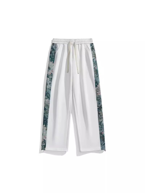 Amerikai stílusú, főutcai, divatos márkás nadrág, férfi tavaszi és őszi, szövetből készült, laza, lezser, egyenes, széles szárú, sportnadrág