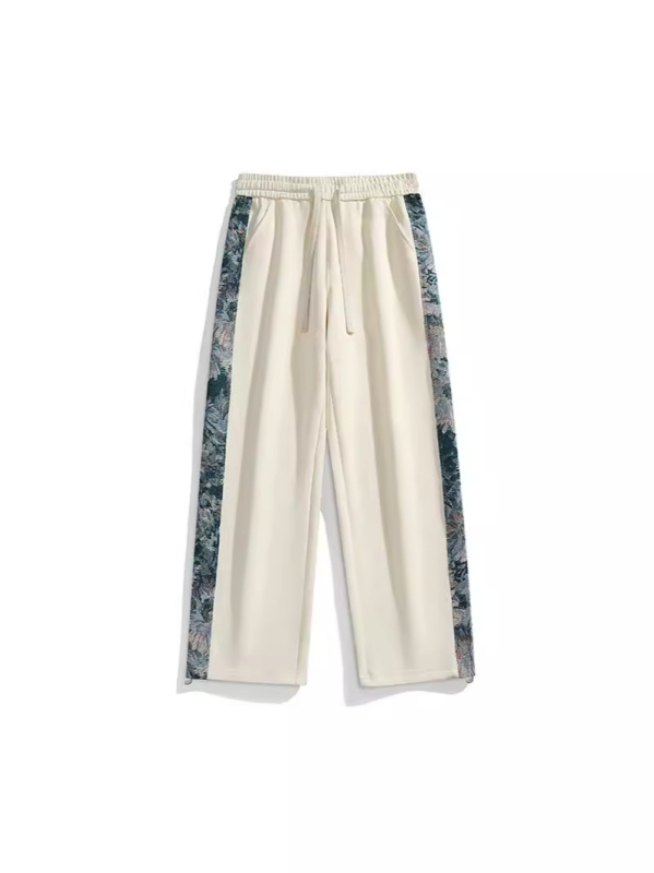 Amerikai stílusú, főutcai, divatos márkás nadrág, férfi tavaszi és őszi, szövetből készült, laza, lezser, egyenes, széles szárú, sportnadrág