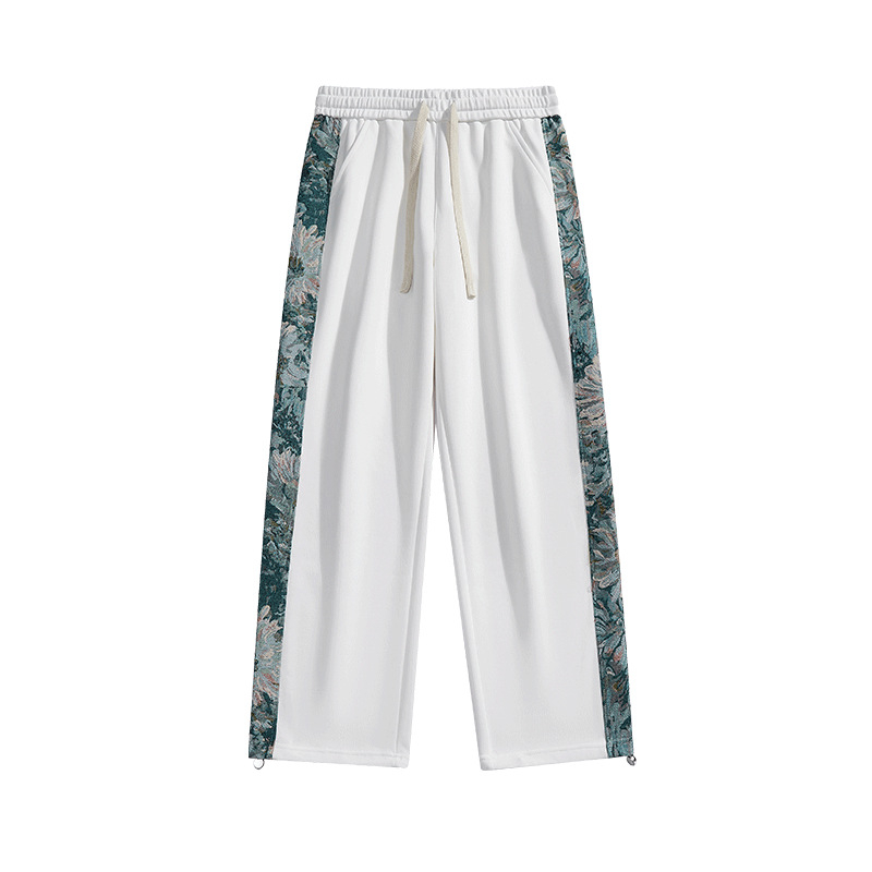 Amerikai stílusú, főutcai, divatos márkás nadrág, férfi tavaszi és őszi, szövetből készült, laza, lezser, egyenes, széles szárú, sportnadrág