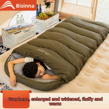 [Широк дизайн] Спален чувал Beishanlang Graphene, екстра голям, за възрастни, зимен, удебелен, за къмпинг на открито, единичен