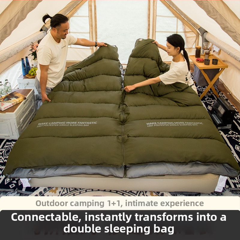 [Широк дизайн] Спален чувал Beishanlang Graphene, екстра голям, за възрастни, зимен, удебелен, за къмпинг на открито, единичен