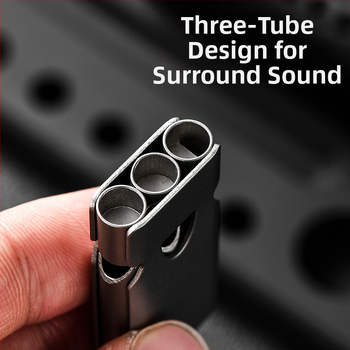 Σφυρίχτρα τριών σωλήνων από καθαρό τιτάνιο, από κράμα τιτανίου, υψηλής ποιότητας ντεσιμπέλ για υπαίθριες δραστηριότητες