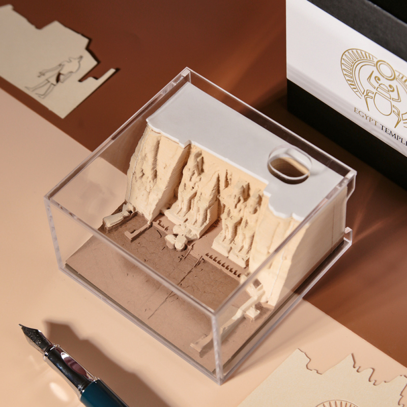 Ημερολόγιο 2025 Αρχαίος Αιγυπτιακός Ναός Wenchuang Στολίδια, Σχιζόμενα Σημειώματα Post-it, Τρισδιάστατα Στερεοσκοπικά Εβδομαδιαία Ημερολόγια, Σημειώσεις Χάρτινης Σκάλισης