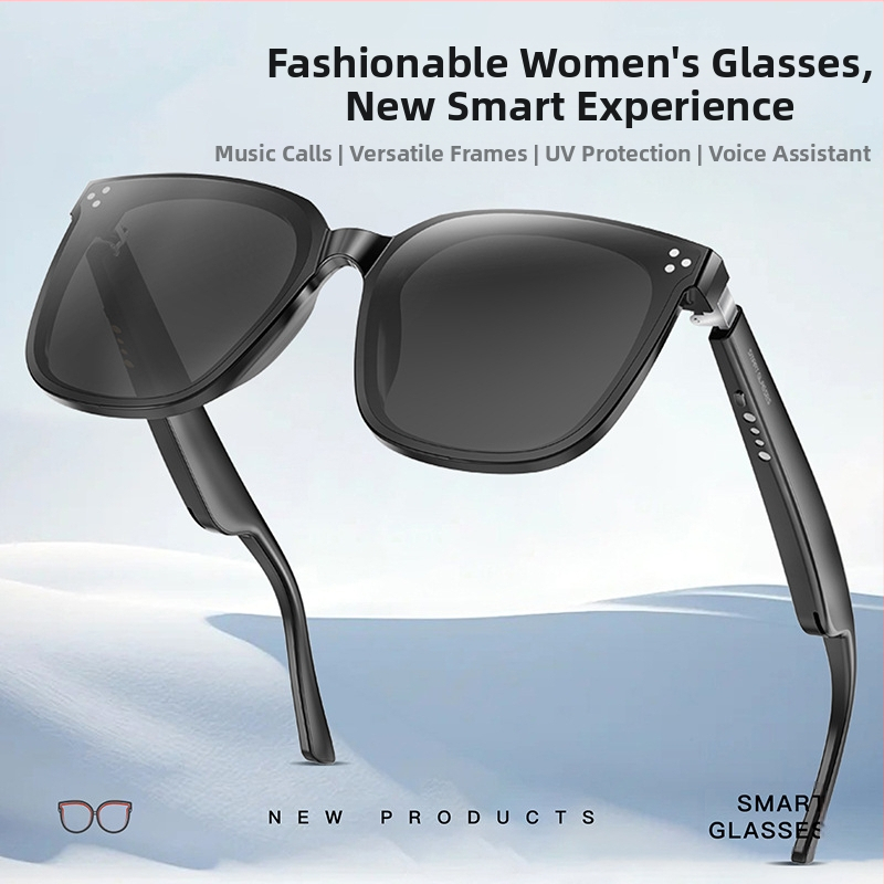 Нови интелигентни очила, слънчеви очила с анти-ултравиолетова защита, интелигентни очила с черна технология, могат да говорят, за да слушат музика
