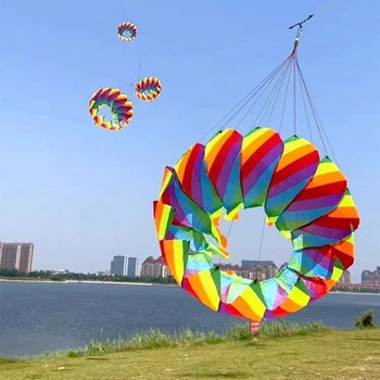 Jauns varavīksnes trīsdimensiju rotējošs ziedu grozs, peldoša aste, lotosa astes kulons, pūķa mīksts kulons bez rāmja