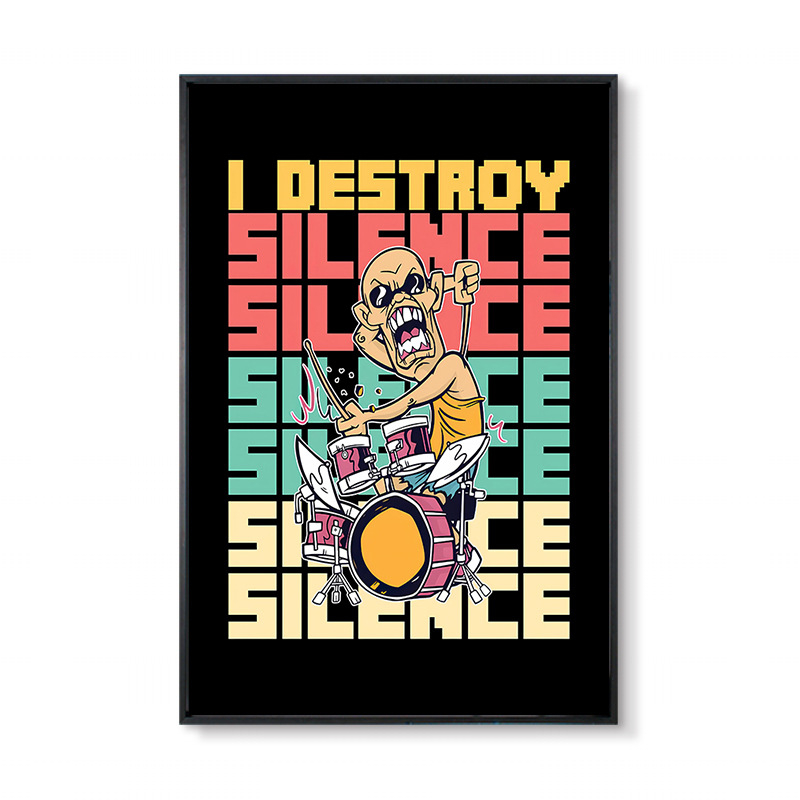 Džässtrummi seinamaaling baarikitarri instrument trummikomplekt selge taust käsi muusika klassiruumi seinakaunistused maalimine