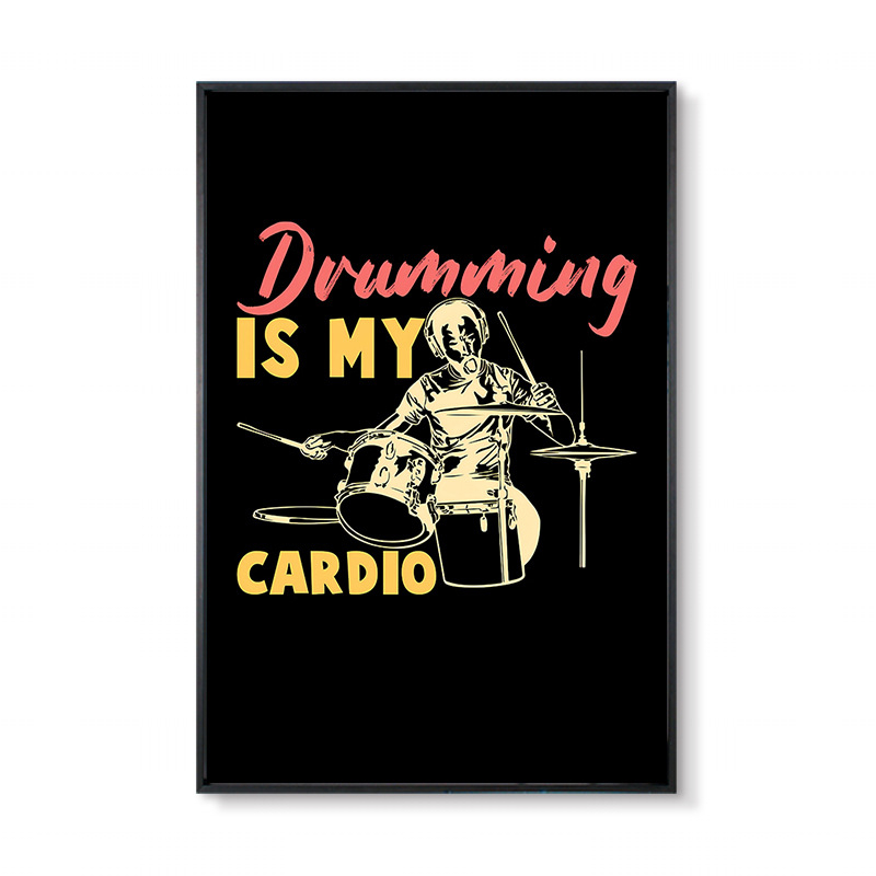 Džässtrummi seinamaaling baarikitarri instrument trummikomplekt selge taust käsi muusika klassiruumi seinakaunistused maalimine