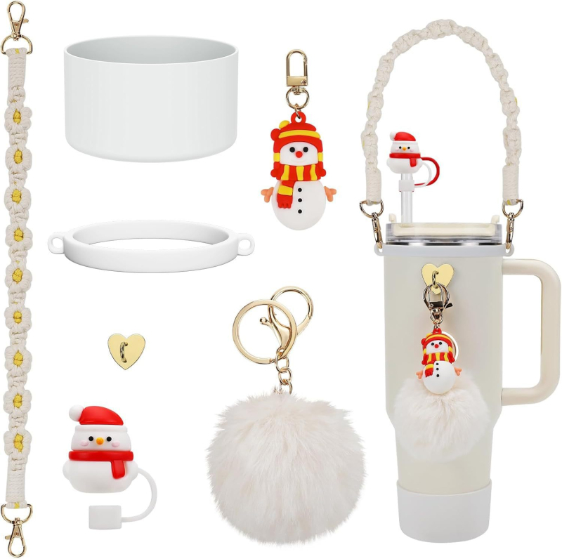 Accesorii Stanley Cup, cană de apă, frânghie împletită portabilă, termos, lanț pentru pahar, cârlig de dragoste, bilă de păr, pandantiv cu cheie