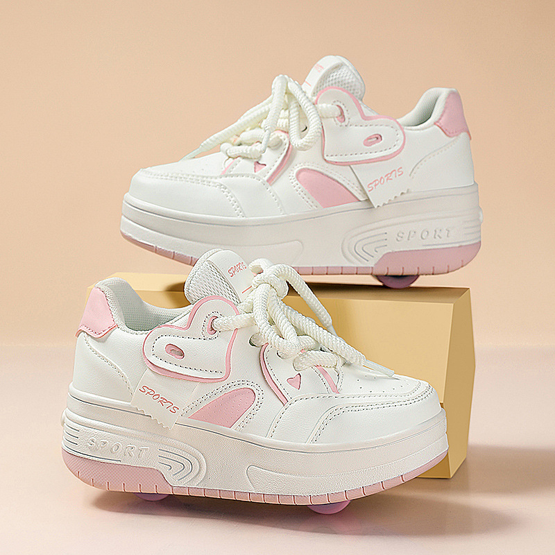 Dvigubi riedučiai mergaitėms, sportiniai riedučiai su 2025 ratukais, vaikiški riedučiai vyresniems vaikams