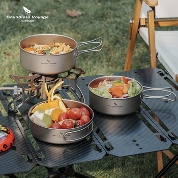 Biwei tiszta titán titán tálruha kültéri kemping étkészlet könnyű hordozható titán edény kemping edény piknik kellékek ebéddoboz