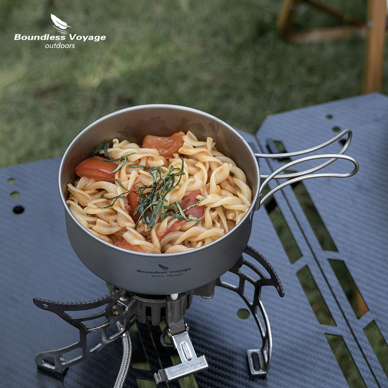 Biwei tiszta titán titán tálruha kültéri kemping étkészlet könnyű hordozható titán edény kemping edény piknik kellékek ebéddoboz