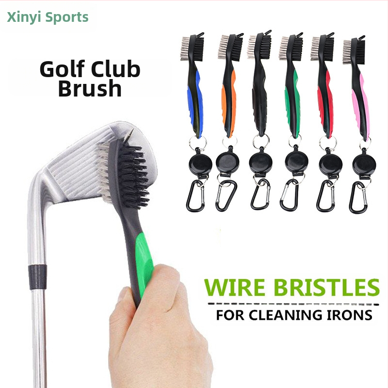 Gyárilag közvetlen golftisztító kefe acélgyapjú horoggal Golf Club kétoldalas tisztítókefe